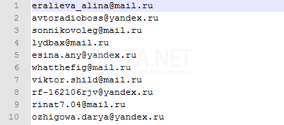 База Российских E-mail адресов, категория: Дом и Быт